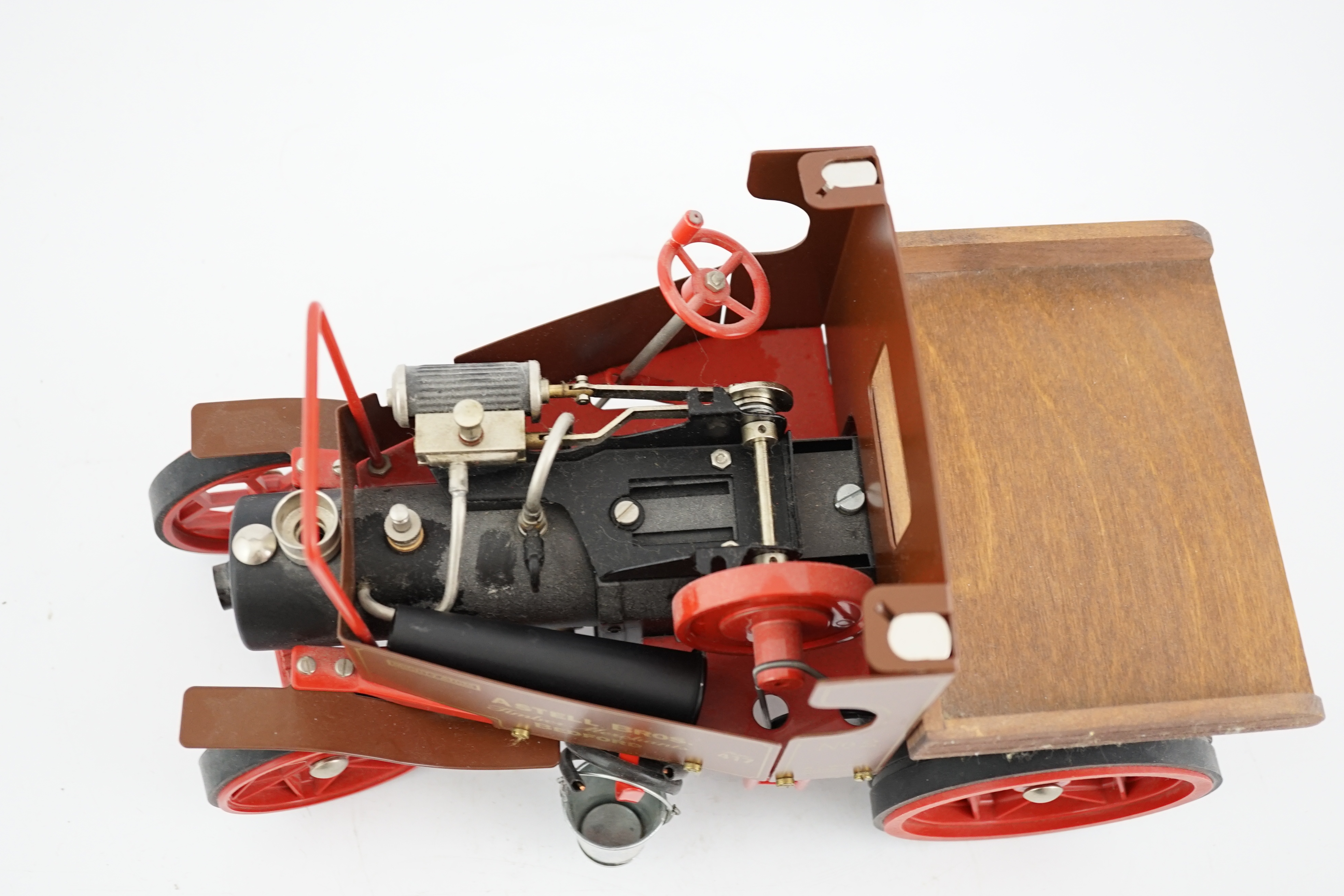 A boxed Wilesco live steam Foden steam lorry (D310), a single cylinder, pellet fired steam engine with horizontal boiler, 32cm long